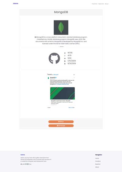 GitInfo Selected Technology